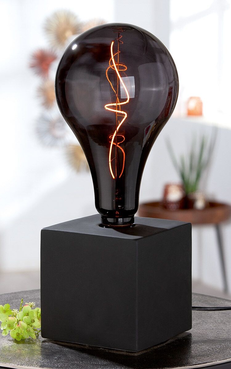 Gilde Černá stolní lampa s žárovkou