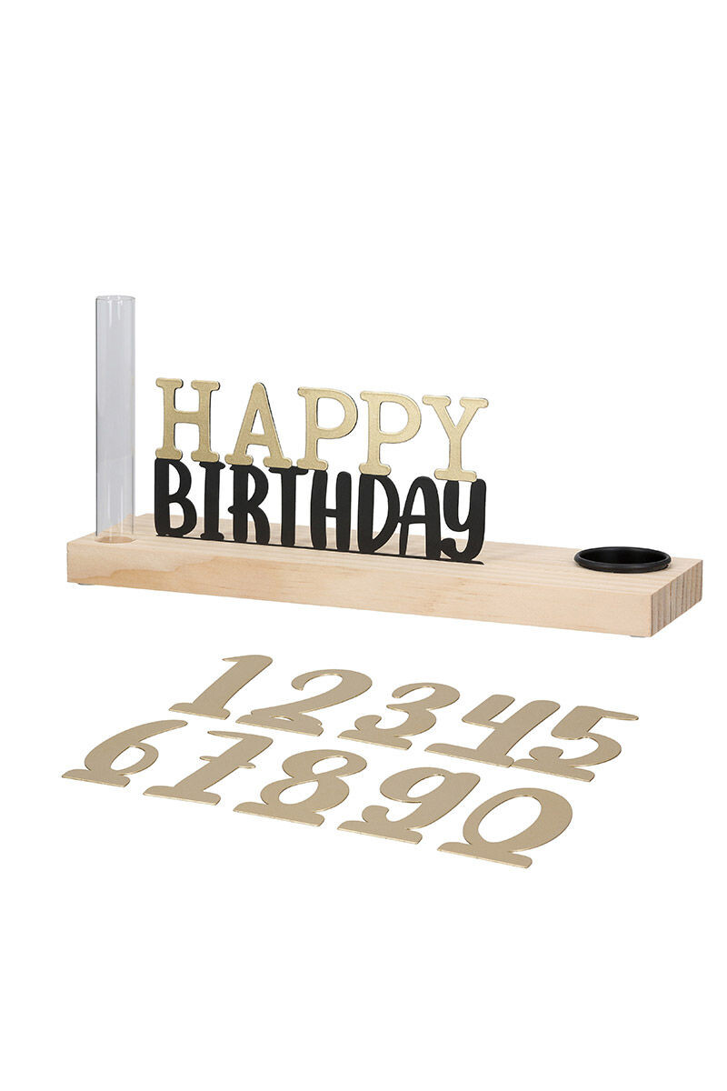 Gilde Dřevěný svícen Happy Birthday