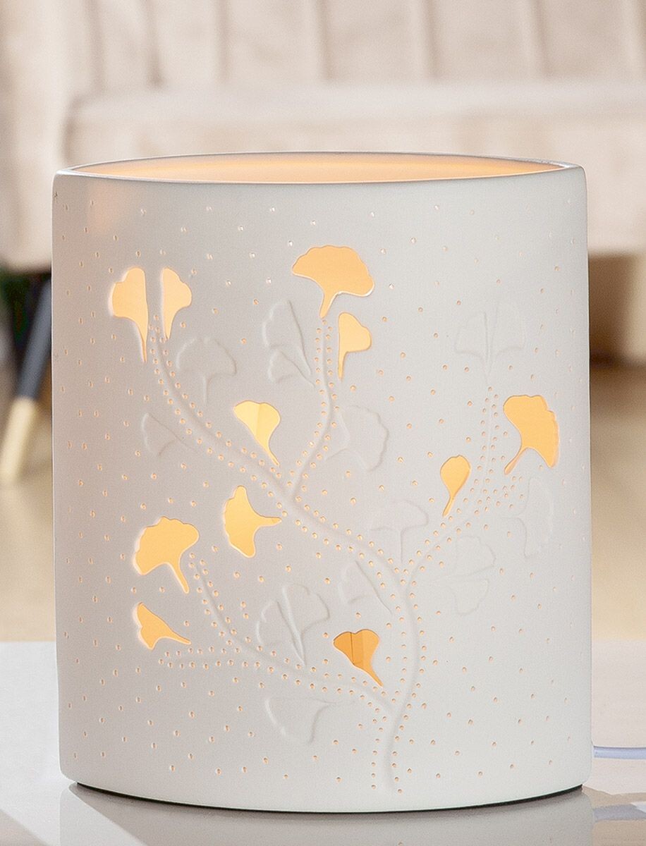Gilde Porcelánová lampa Ginkgo