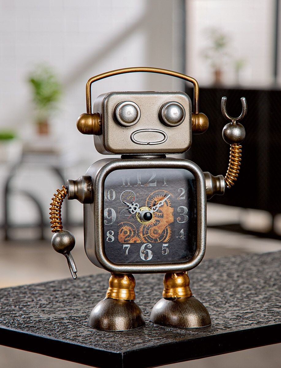 Gilde Kovové robotí stolní hodiny