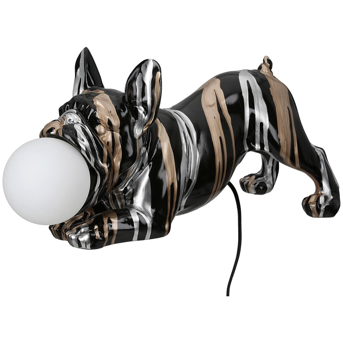 Gilde Stolní lampa Bulldog s motivem míče Drip, 22 cm