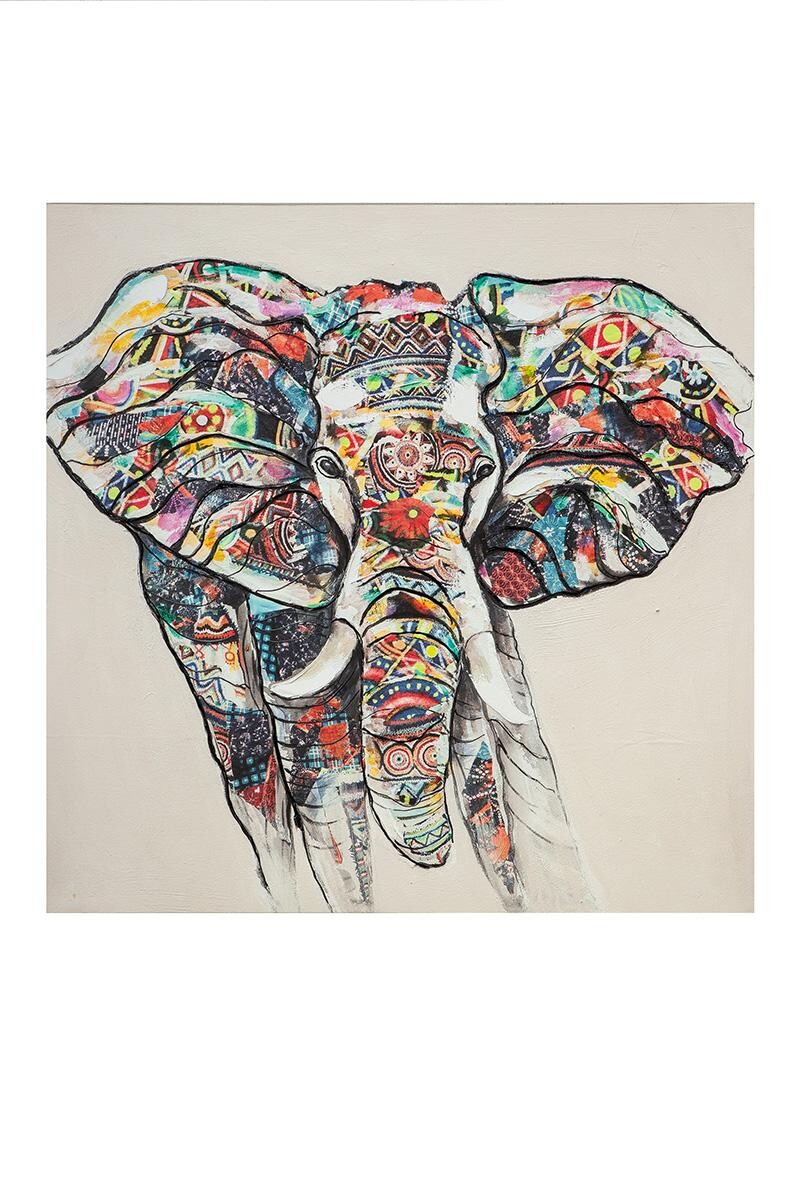 Gilde Obrázek slon Bunter Elefant barevný, 100 cm