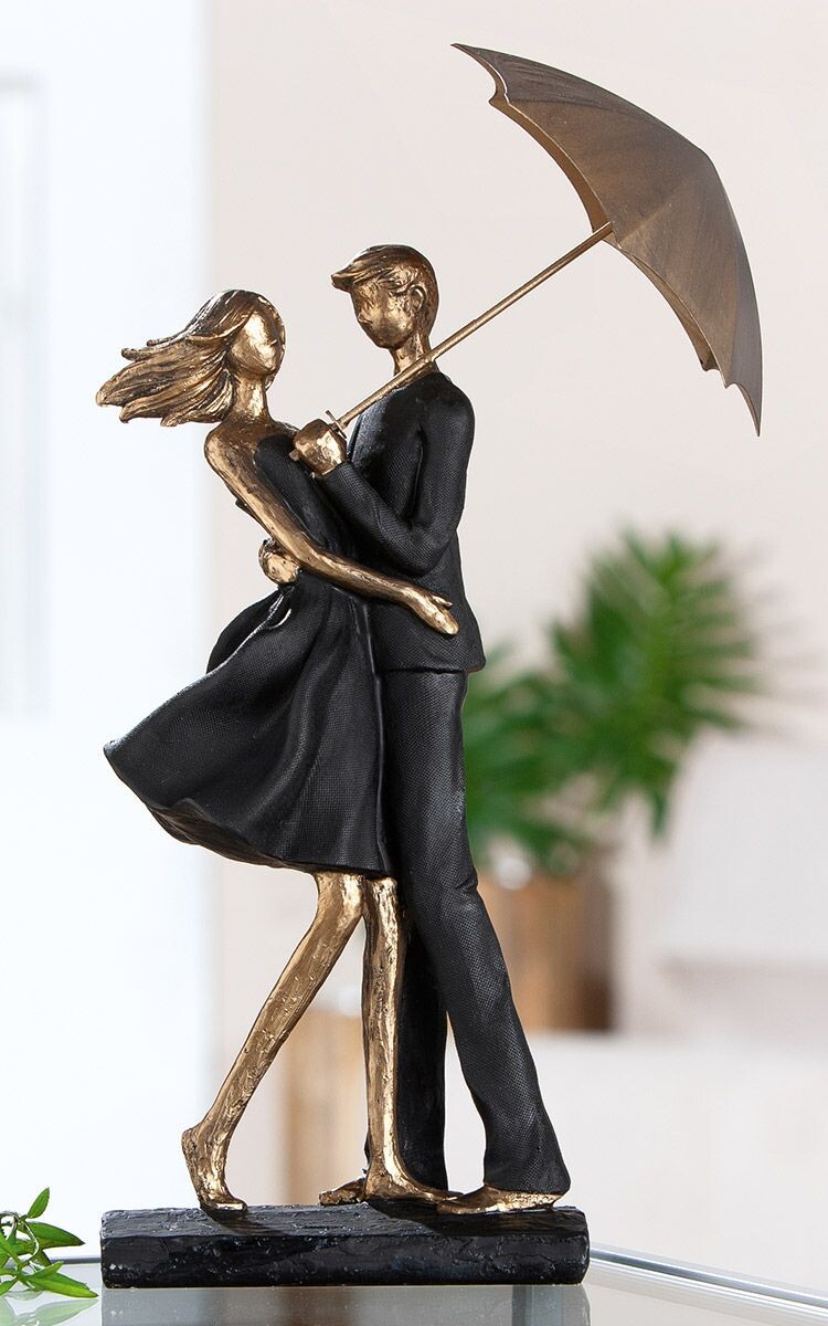 Gilde Soška pár s deštníkem Rain, 37 cm