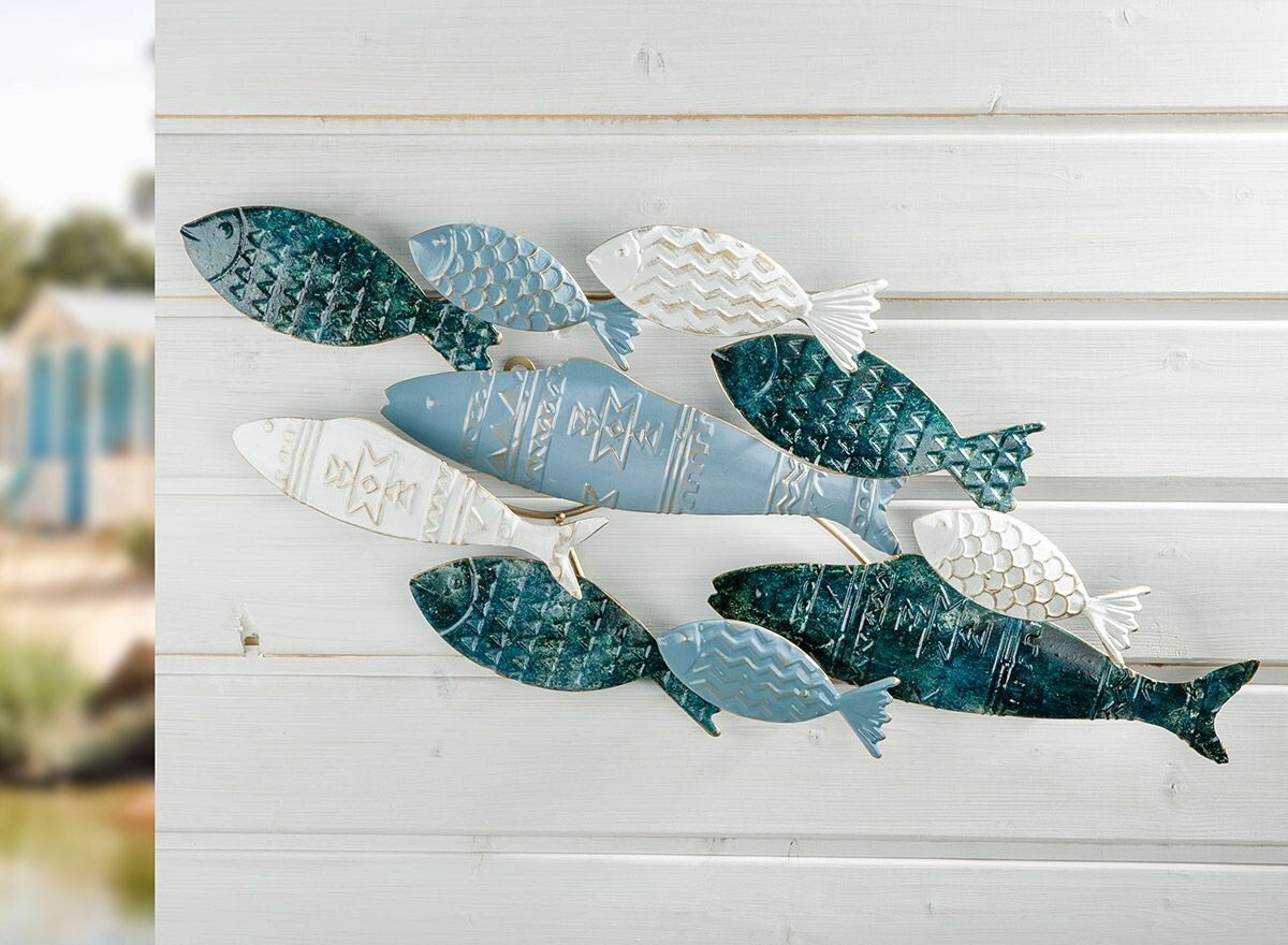 Gilde Kovový nástěnný reliéf ryby Pesca, 30 cm