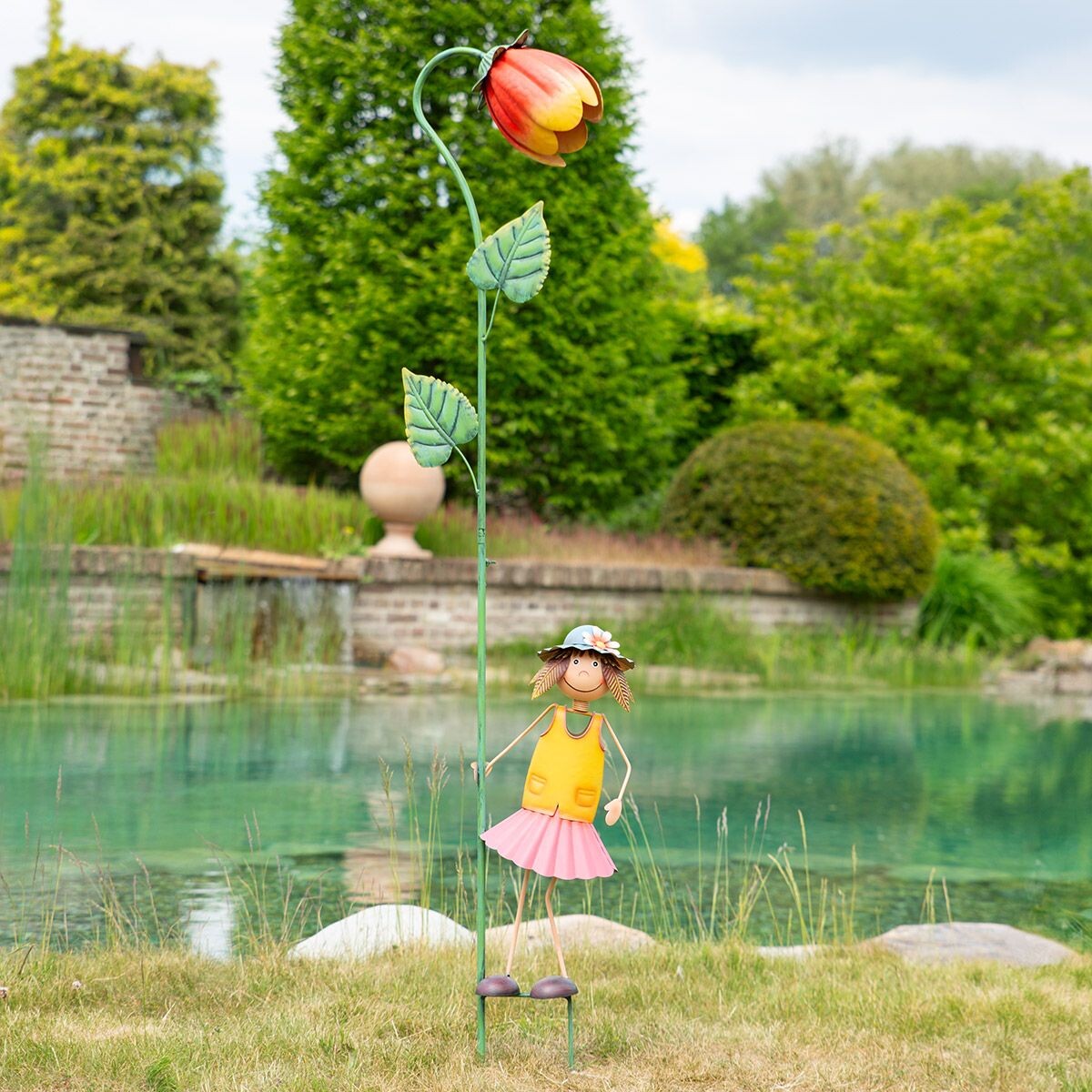 Gilde Zahradní dekorace Woman Blumenmädchen, 139 cm