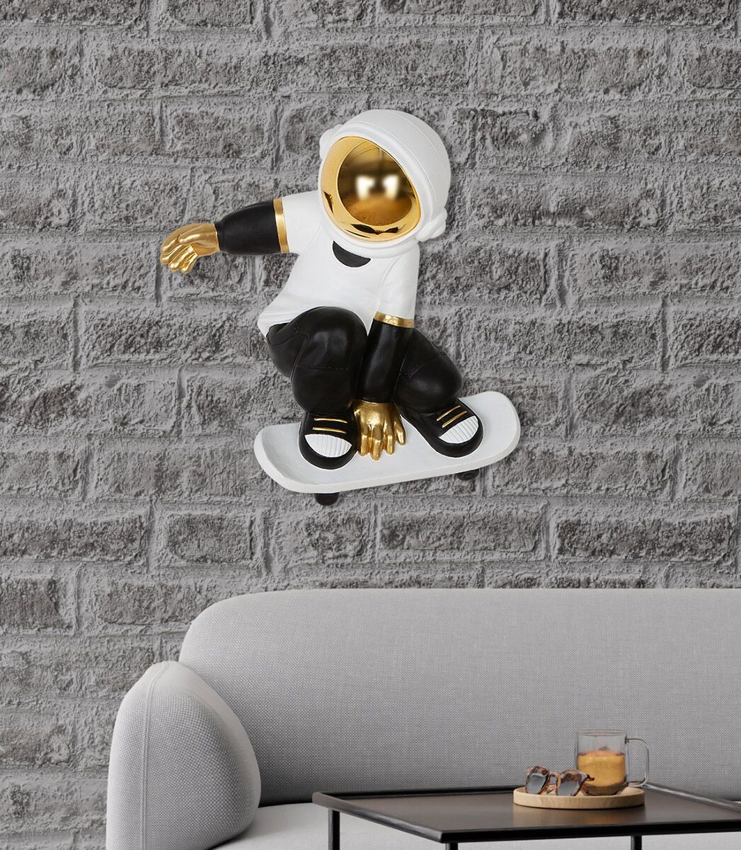 Gilde Nástěnná dekorace astronaut Skateboard, 45 cm