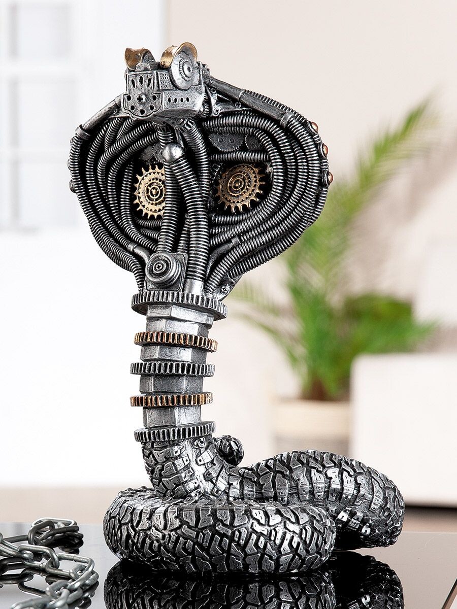 Gilde Soška Steampunk Cobra kovová, 31 cm