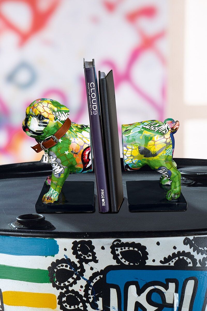 Gilde Knihovní zarážky Bulldog graffiti Street Art, 20 cm