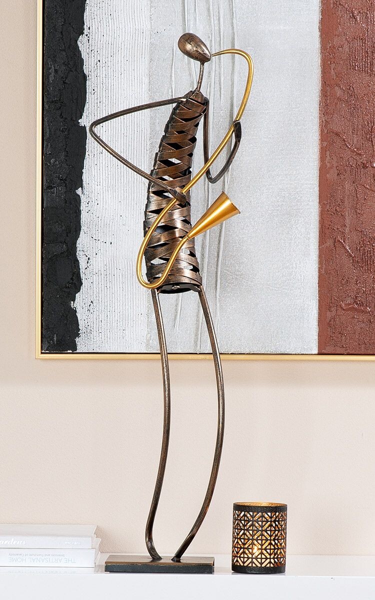Gilde Kovová figurka saxofonisty Band, 81 cm