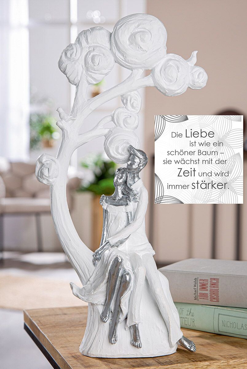 Gilde Socha Tree of love pár pod stromem, 40 cm