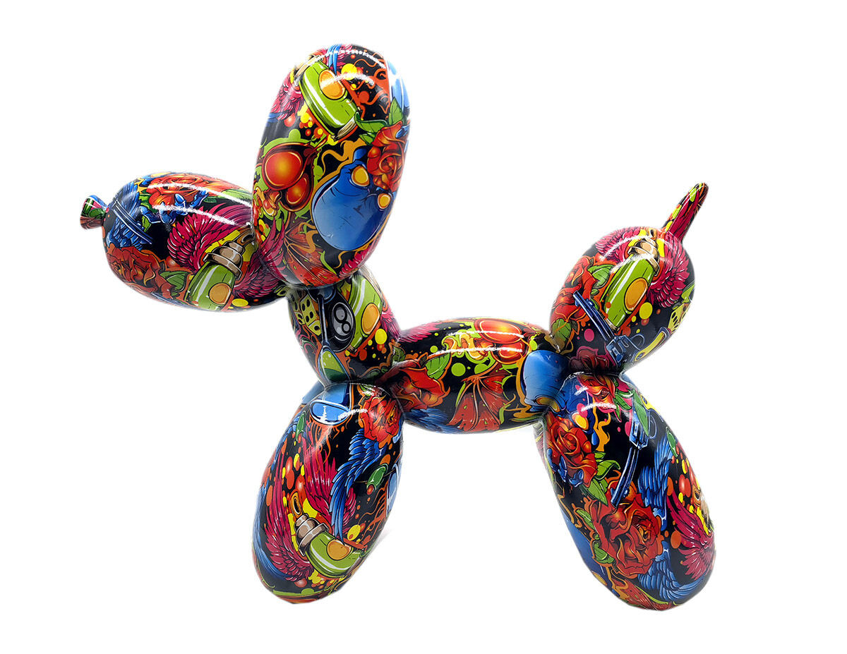 Gilde Soška Balónkový pes graffiti Street Art, 25 cm
