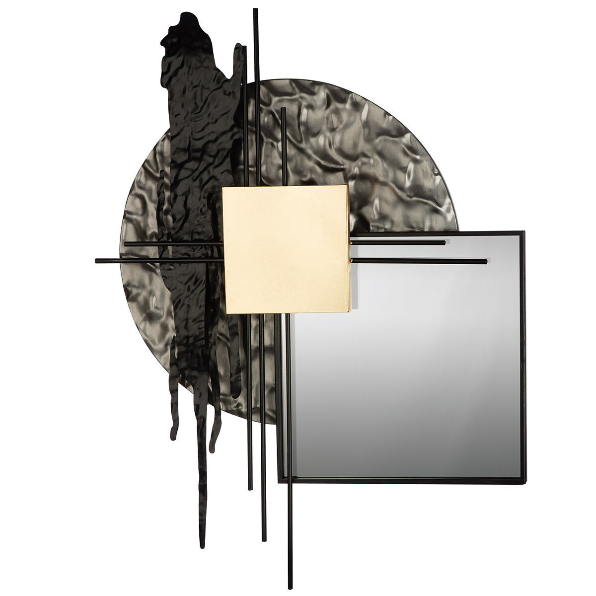 Gilde Zrcadlo Black Mirror Metal Meteor - B Ware, 80 cm