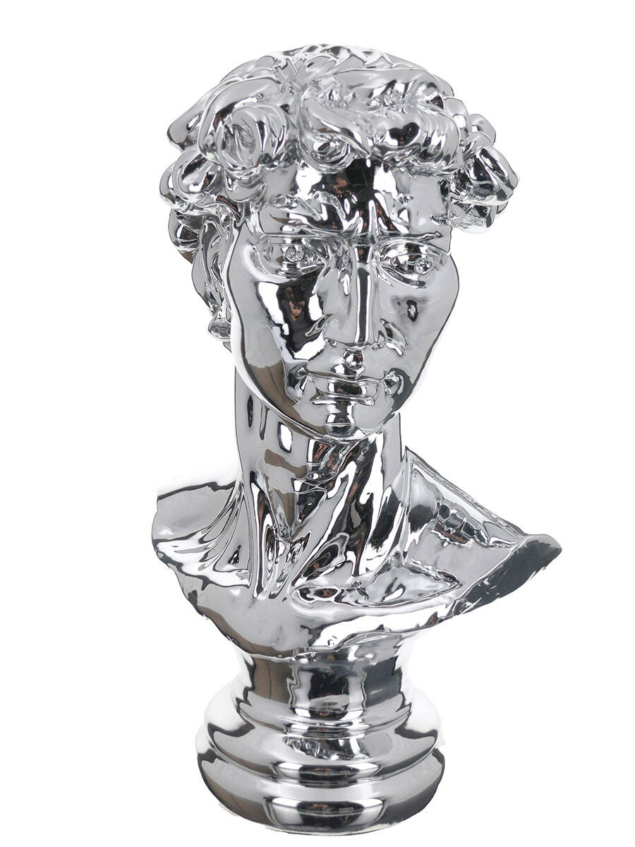 Gilde Busty David chromovaný design, 38 cm