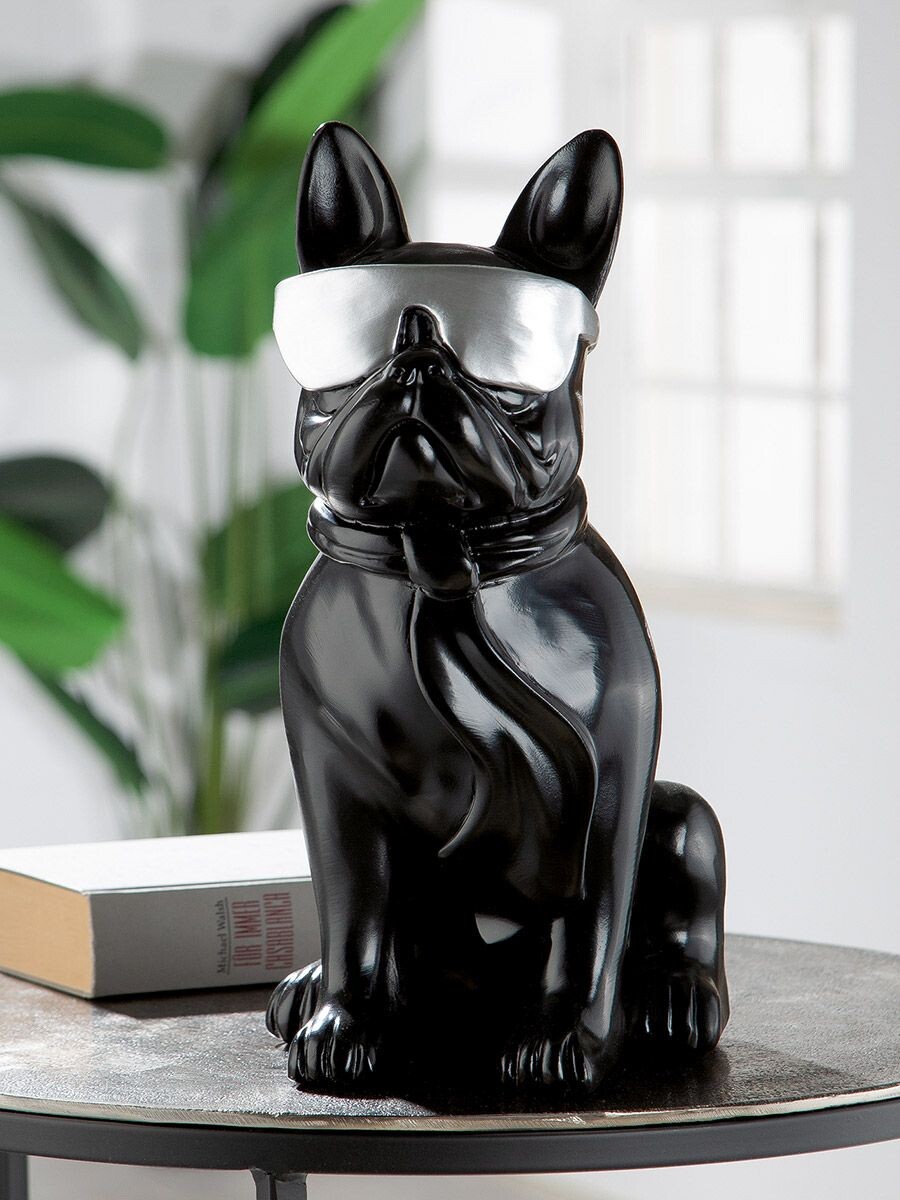 Gilde Figurka buldočka Cool Dog černá, 35 cm