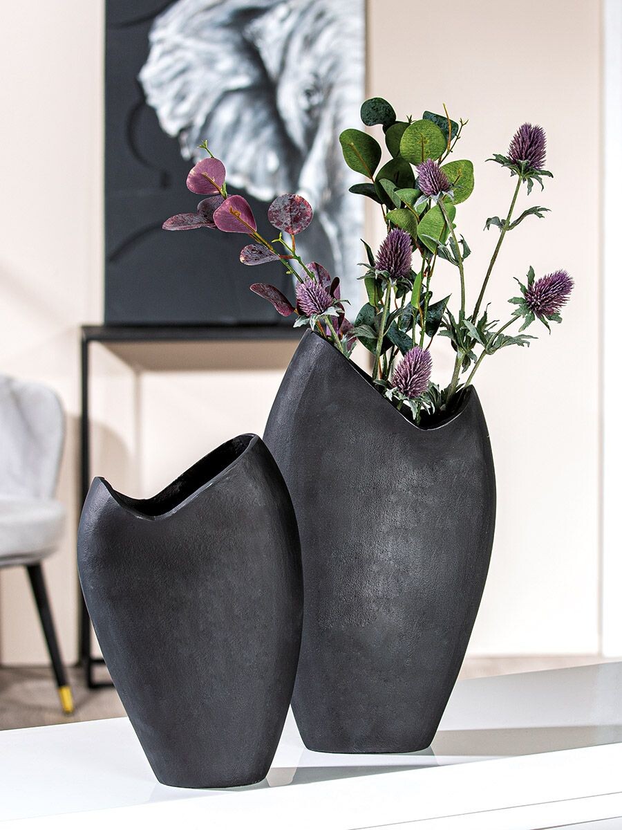 Gilde Váza antracit Vulkano, 42 cm