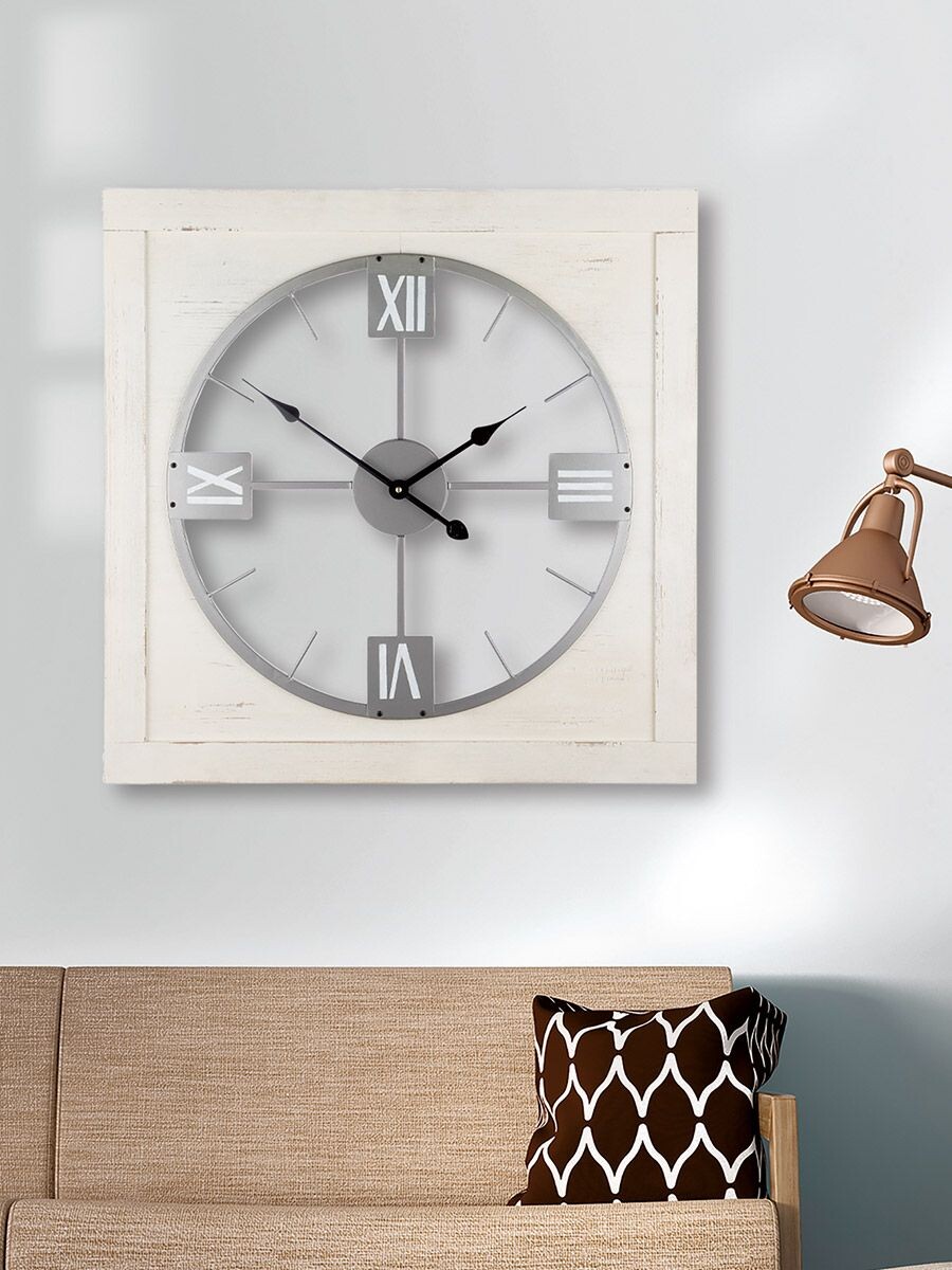 Gilde Nástěnné hodiny, čtvercové, MDF Vintage, 71 cm