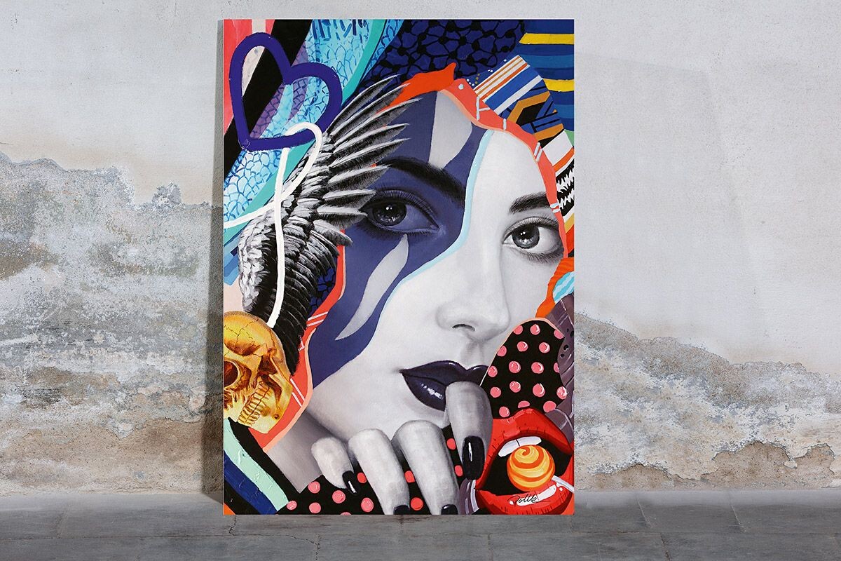 Gilde Obrázek Street Art Lady - portrét ženy, 100 cm