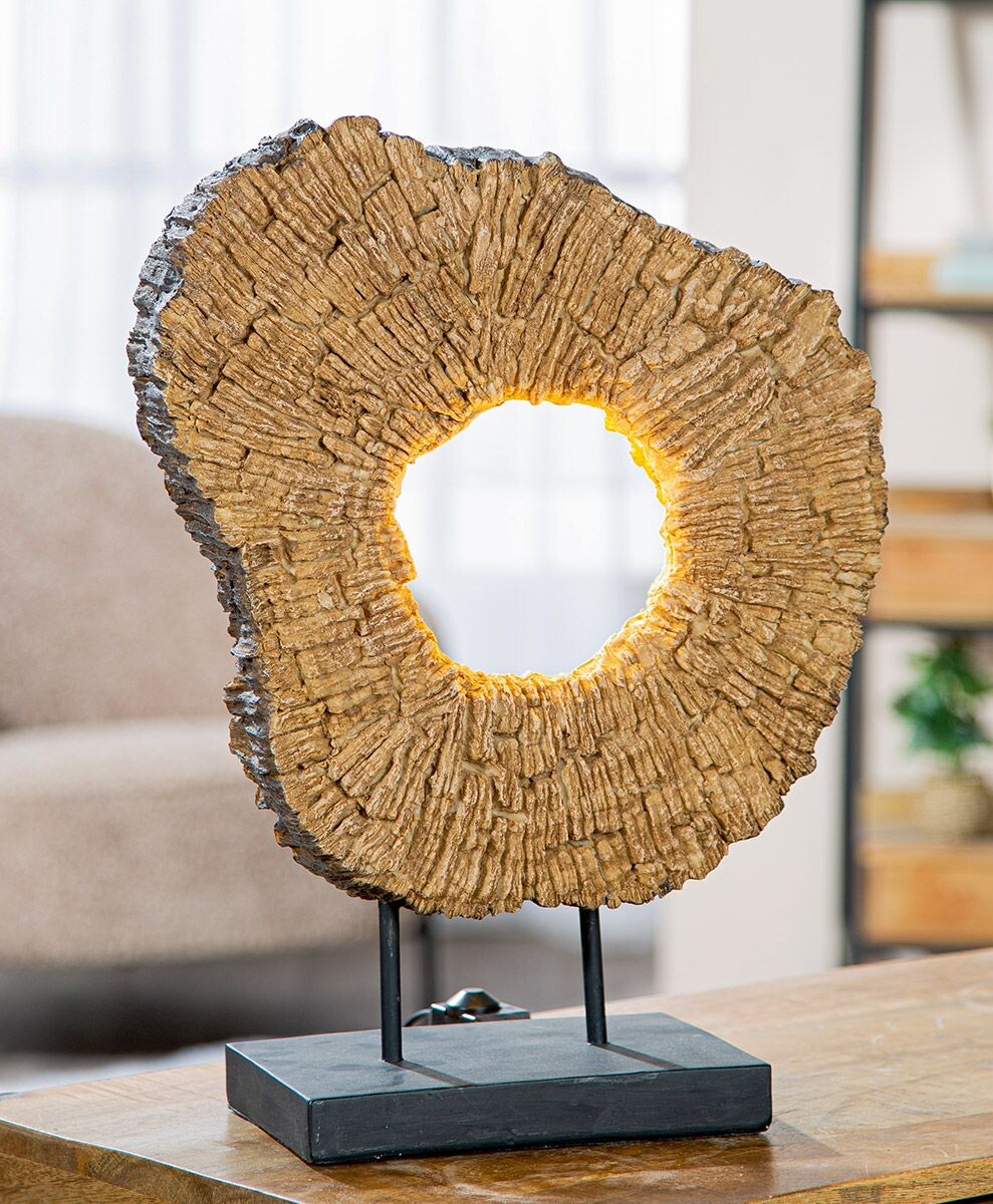 Gilde LED lampa Wood art dřevěný kruh, 45 cm