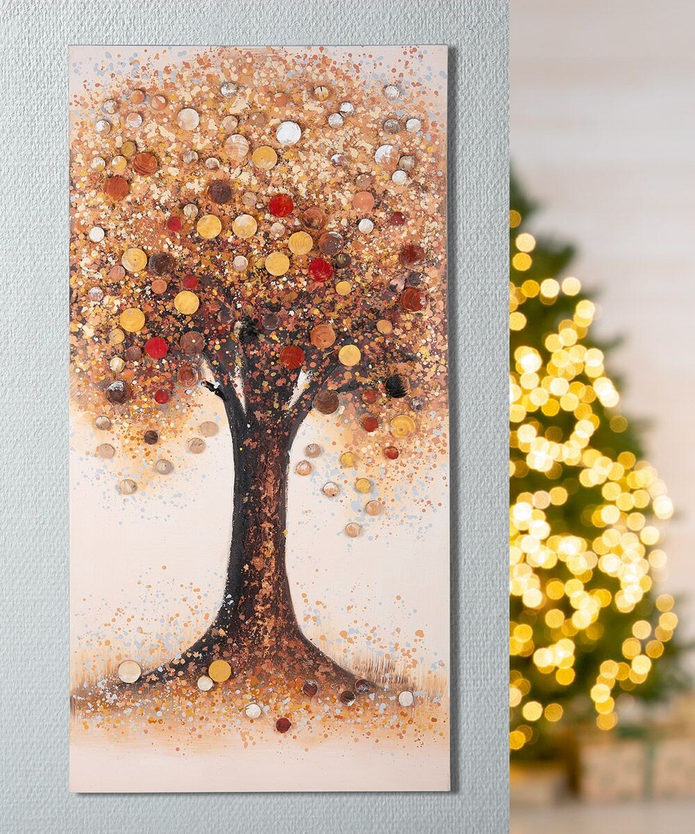 Gilde Obraz strom Herbstbaum podzimní kolaž, 140 cm