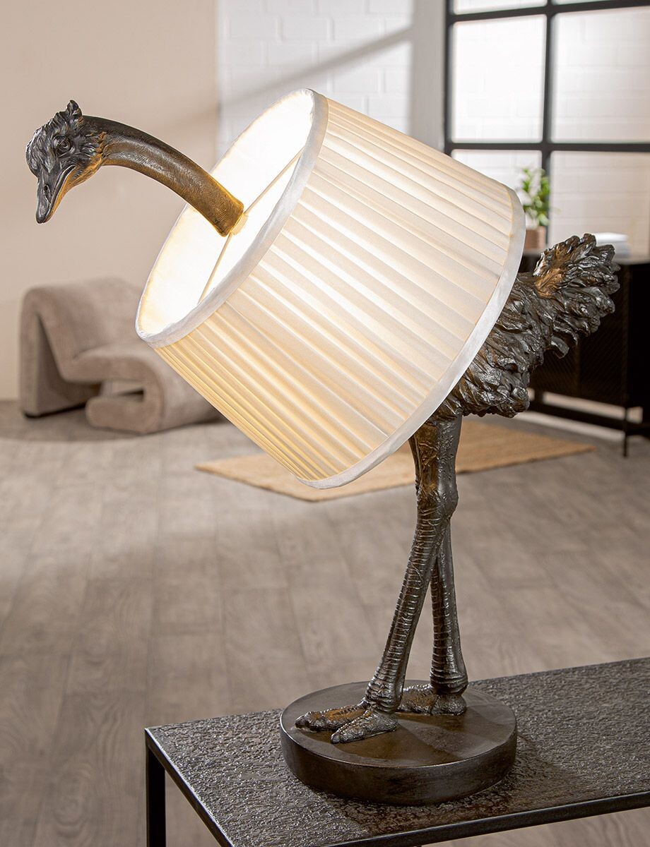 Gilde Stolní lampa Pštros Ostrich, 58 cm