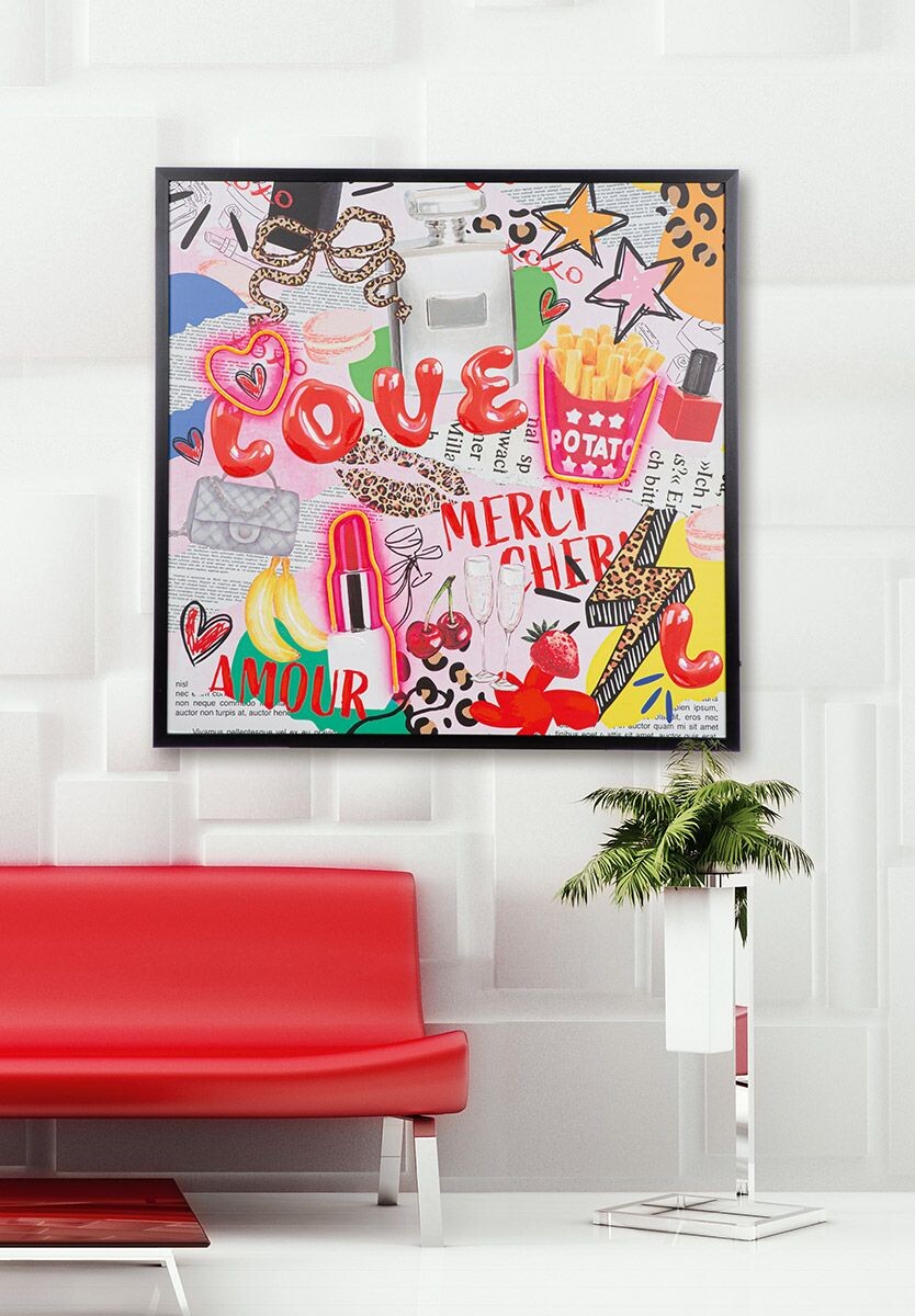 Gilde LED obraz Pop Art čtverec OOH LALA, 83 cm