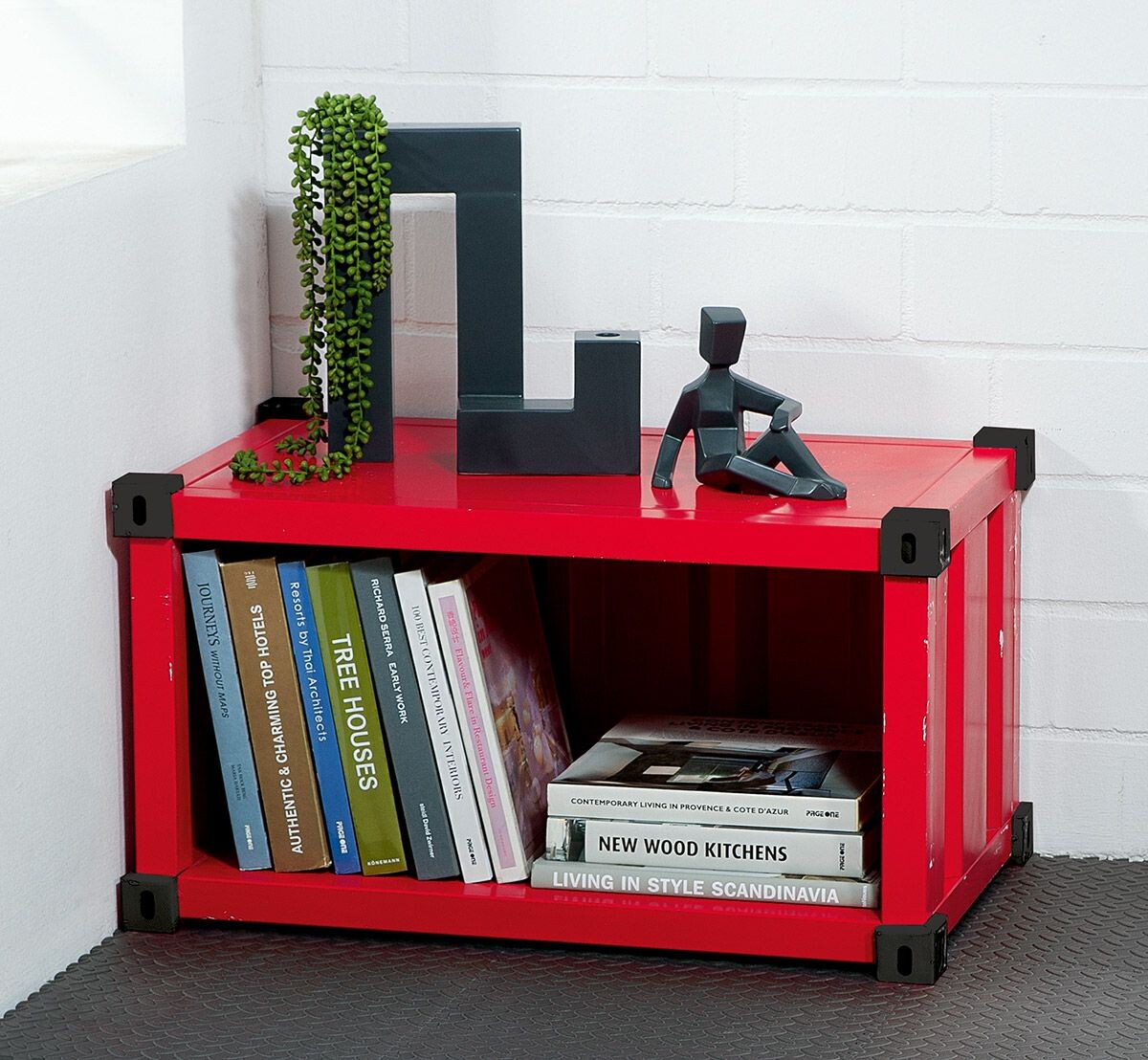 Gilde Červený kovový box B-Ware - Container, 43 cm