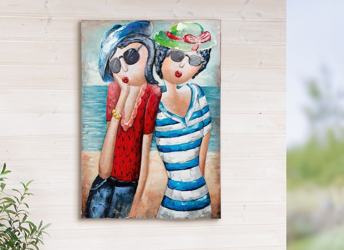 Obdélníkový obraz GILDE Gallery Côte d'Azur ženy u moře, 100 cm