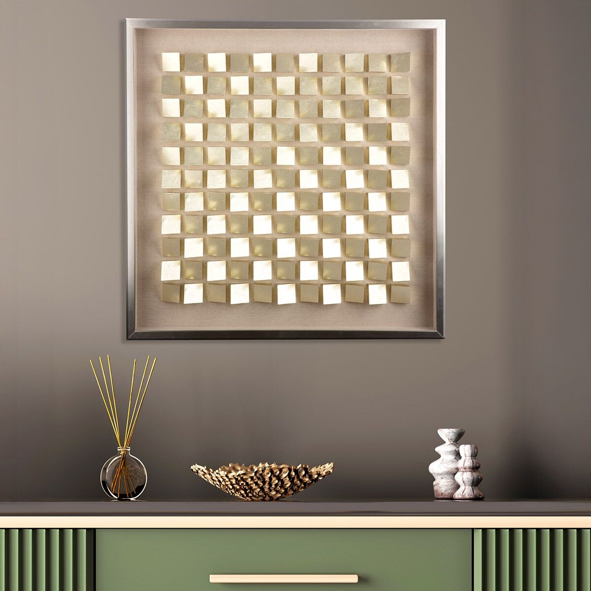 Gilde Obraz Rise čtvercový geometrický design, 70 cm
