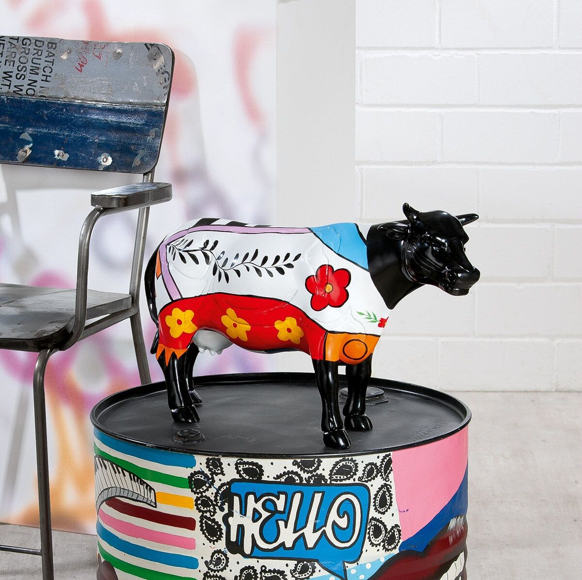 Gilde Soška krávy s květinovým vzorem Cow, 39 cm
