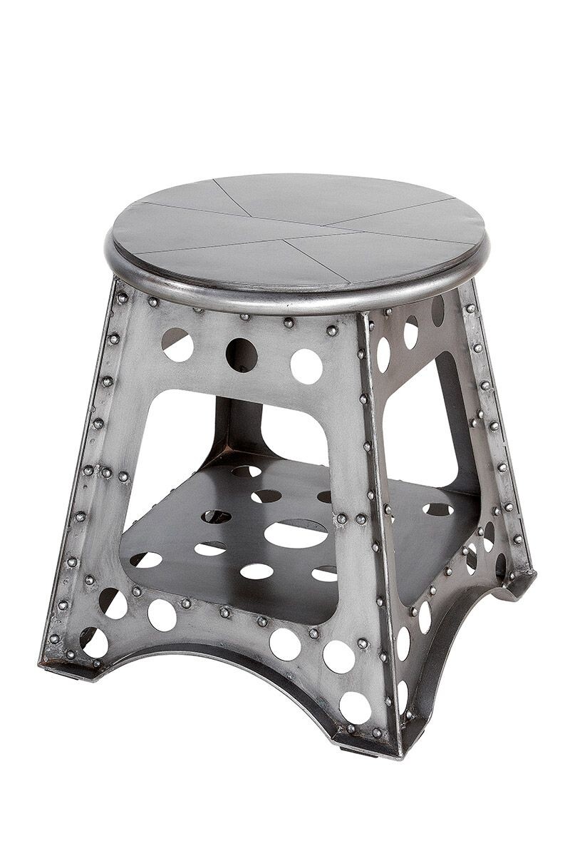 Gilde Stříbrná kovová stolička Aviation, 52 cm