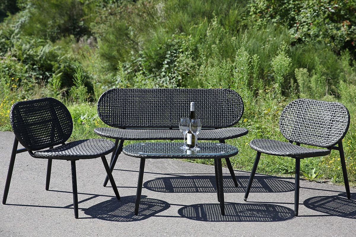 Gilde Zahradní kovový polyratanový set Cannobio, 75 cm