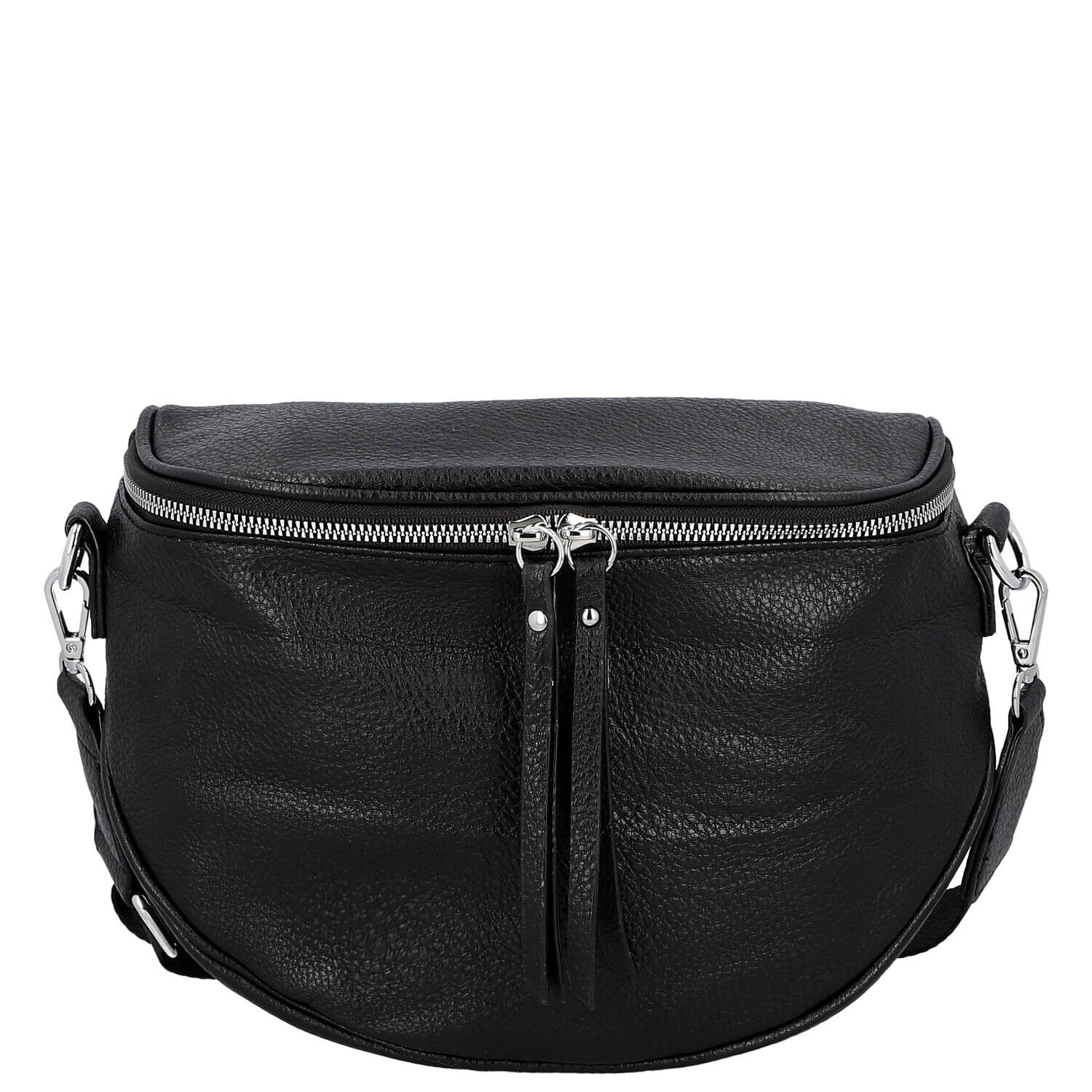 Módní dámská koženková ledvinka/crossbody Pola, černá