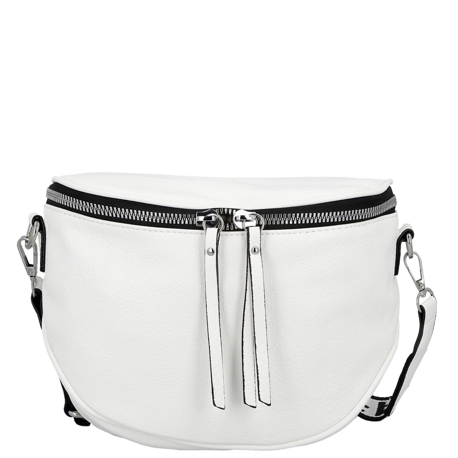Módní dámská koženková ledvinka/crossbody Pola, bílá