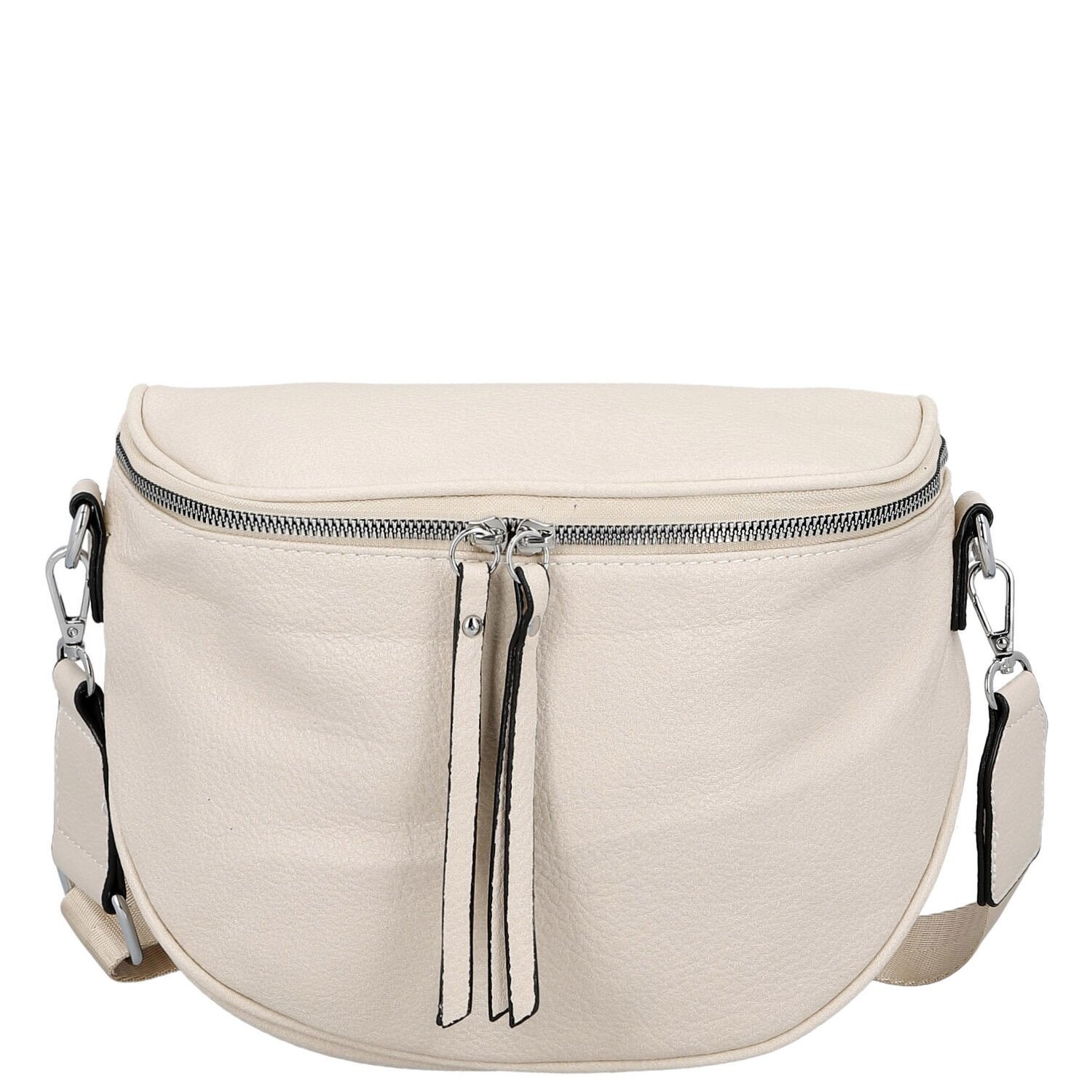 Módní dámská koženková ledvinka/crossbody Pola, tmavě béžová
