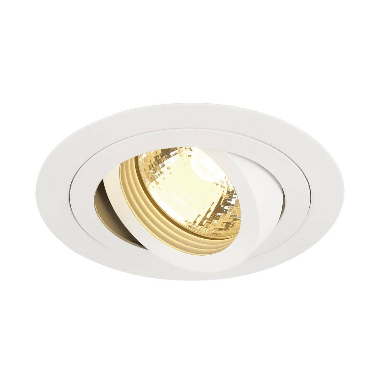 BIG WHITE SLV NEW TRIA 1, vestavné svítidlo, jedna žárovka, QPAR51, kulaté, bílé, max. 50 W, vč. upínacích pružin 113510