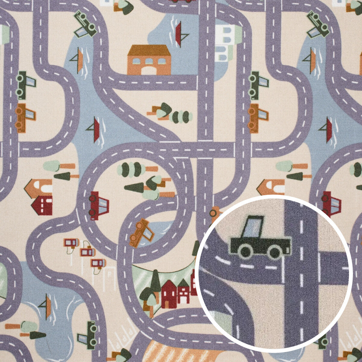 AKCE: 200x300 cm Dětský kusový koberec Scanroad 39 - neúčtujeme odřezky z role - obšitý ze všech stran, šíře, vícebarevná, filc, dětský pokoj, Vopi