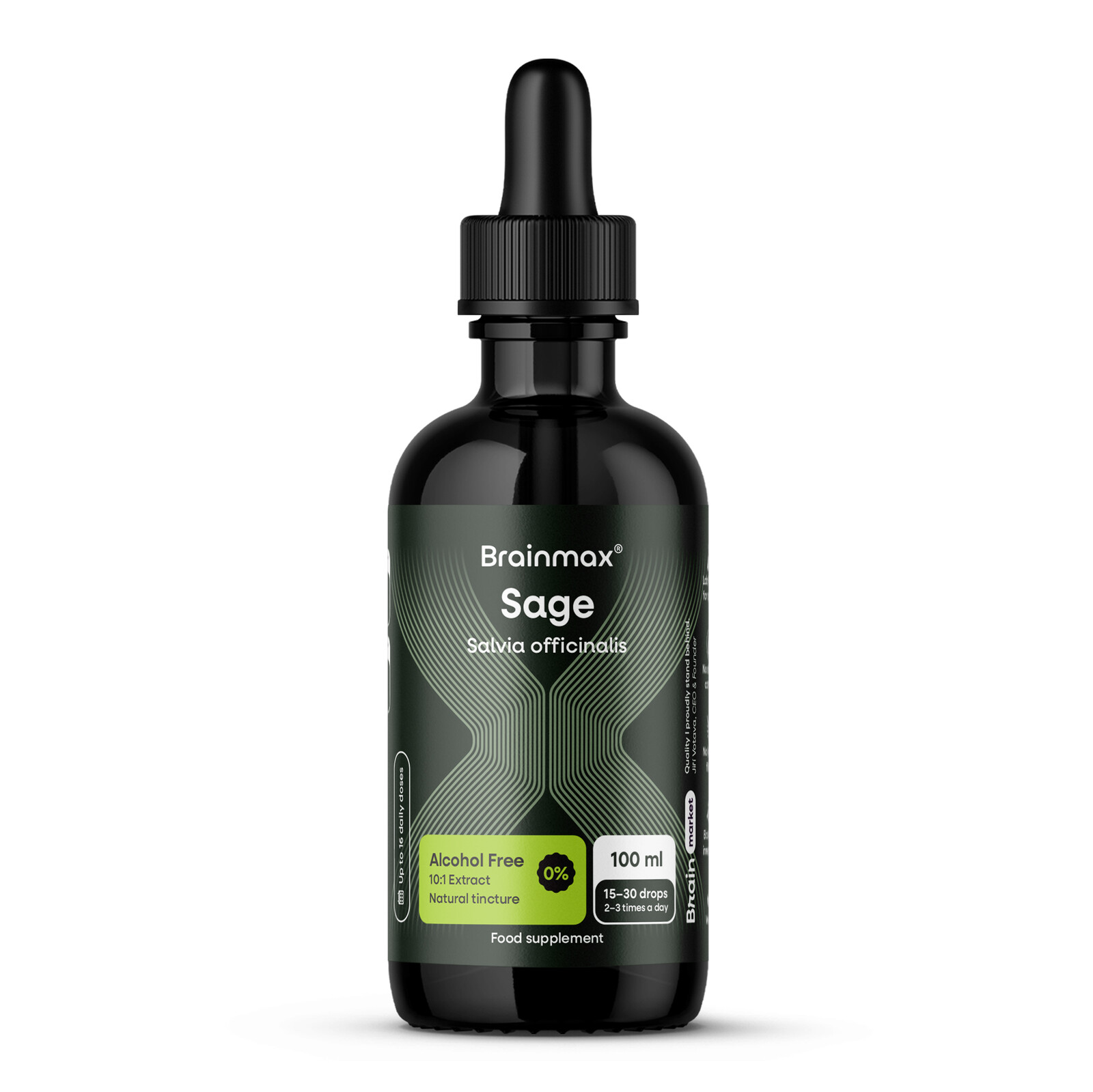 BrainMax Brainmax® Sage Alcohol Free Tincture, 10:1 Extract, 100 ml