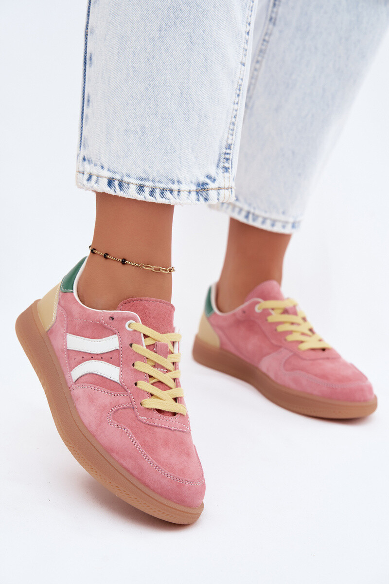 Růžové dámské tenisky Boto Leather Suede