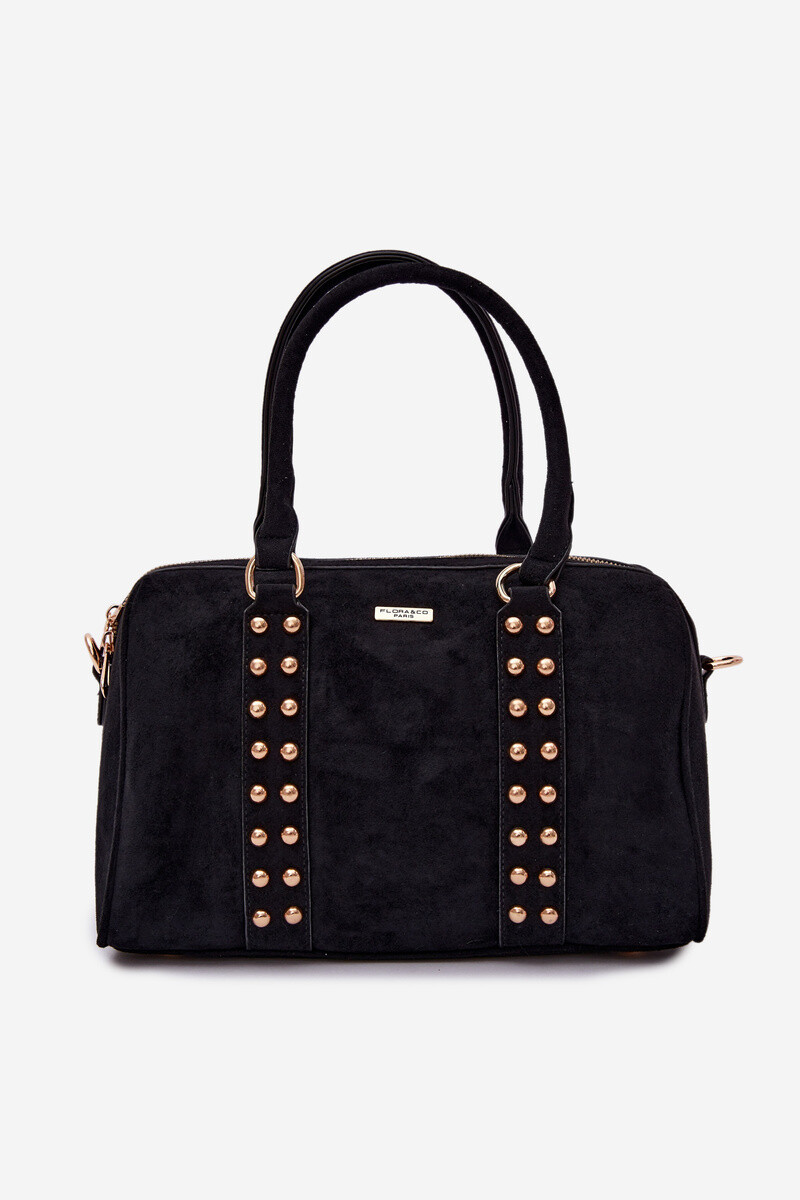 Flora&Co Černá box kabelka se zlatými cvočky