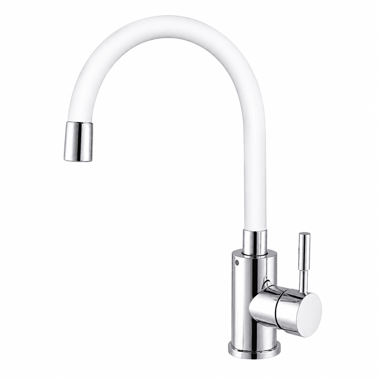 MIXXUS SUS-011 CHROME REFL.WHITE stojánková dřezová baterie, flexibilní ramínko, bílá/chrom