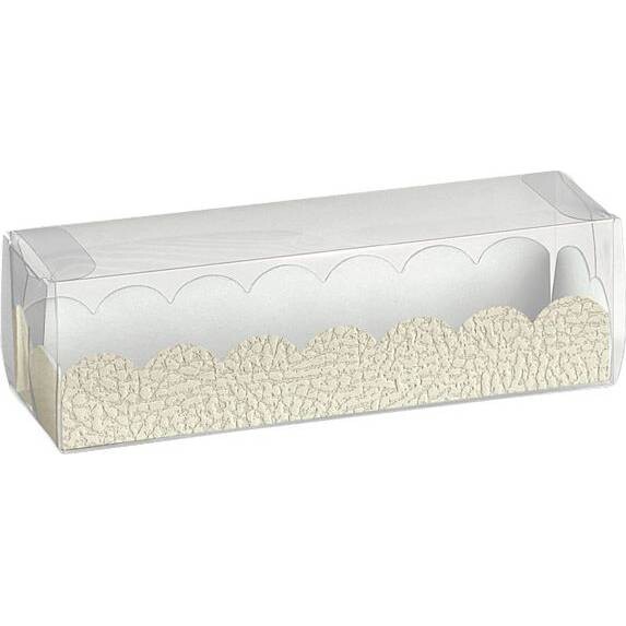 Krabička na makronky190x50mm vložka papír bílá kůže 10 ks - Monaco - Monaco