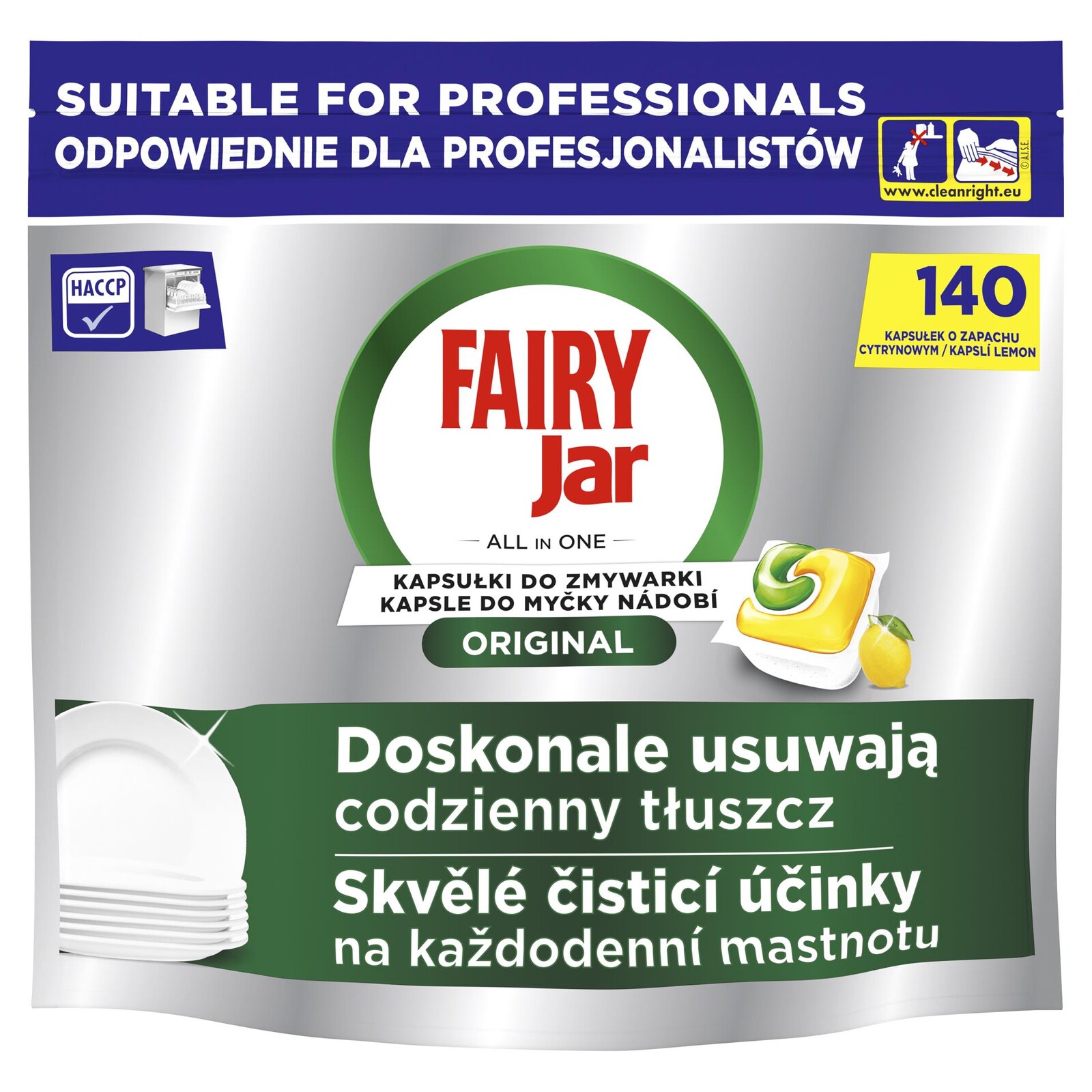 Tablety do myčky Jar - professional, citrón, 140 ks
