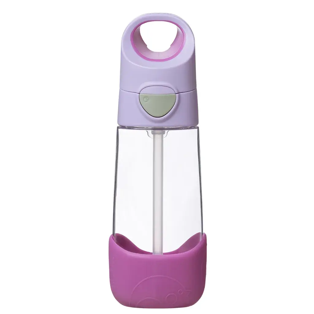 B.box láhev na pití s brčkem 450ml - Sugar plum