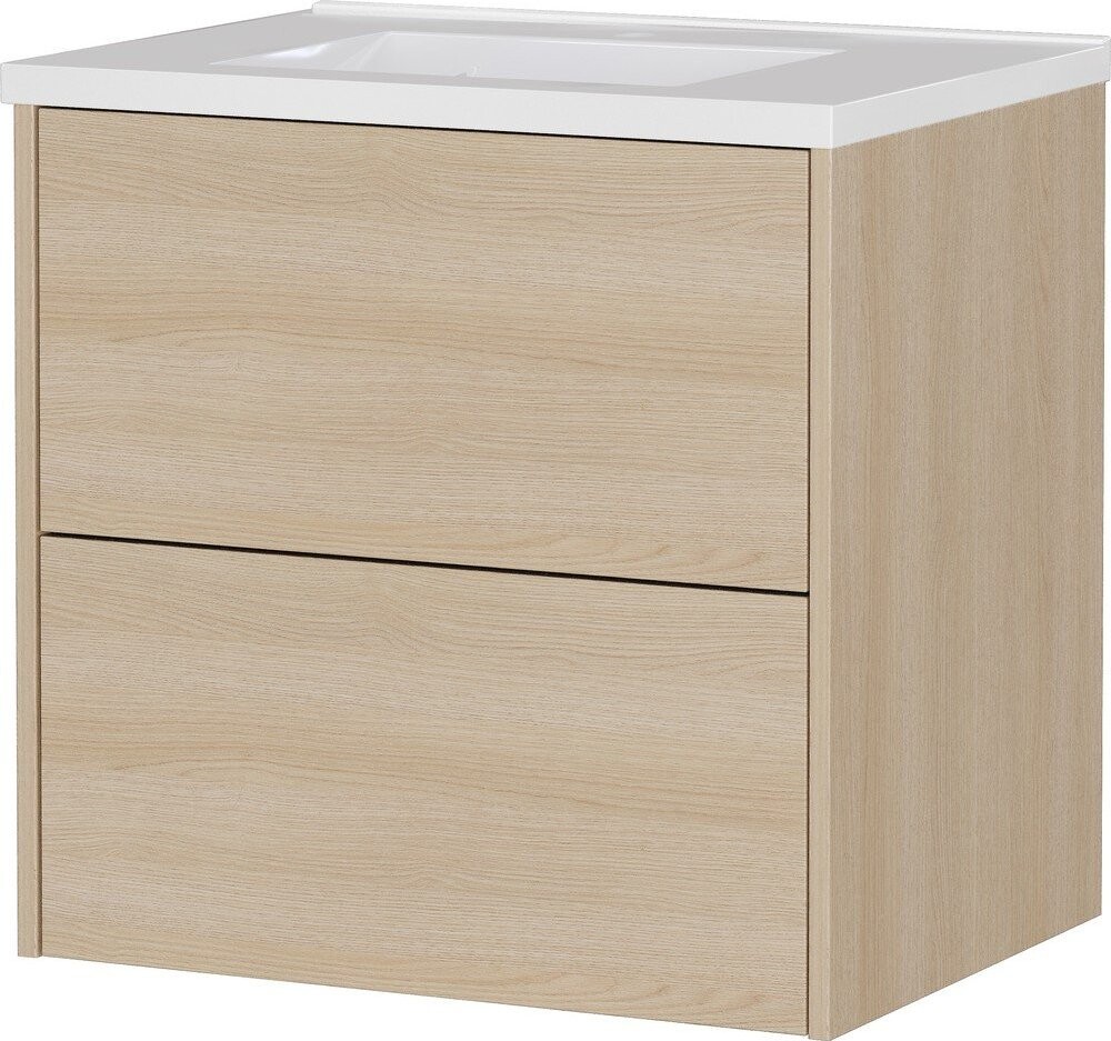 Závěsná skříňka pod umyvadlo v dekoru dubu v přírodní barvě 61x61 cm Bodera – Germania