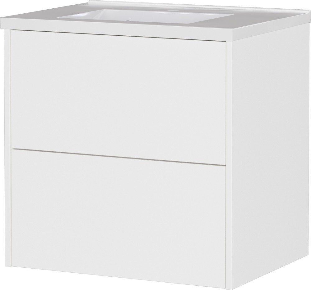 Bílá matná závěsná skříňka pod umyvadlo 61x61 cm Bodera – Germania