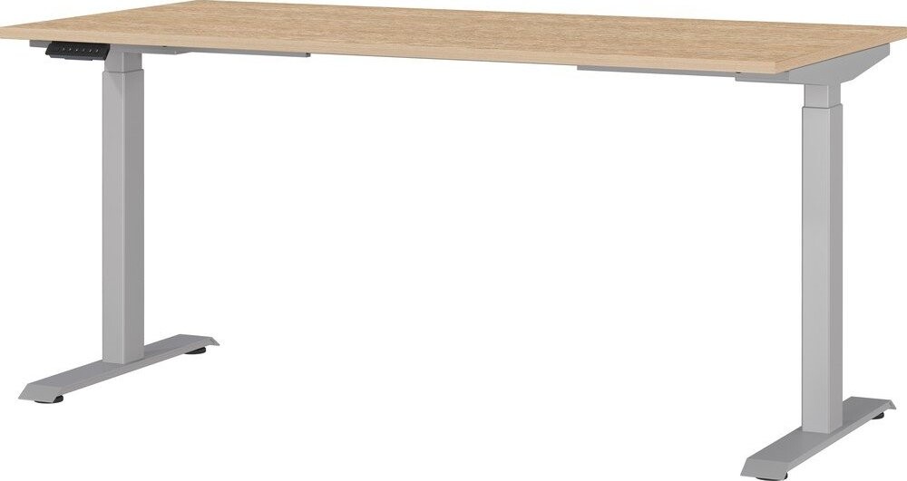 Polohovací pracovní stůl s elektricky nastavitelnou výškou s deskou v dubovém dekoru 80x160 cm Jet – Germania