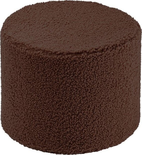 Tmavě hnědý dětský puf z textilie bouclé Warm Hazel – Wigiwama