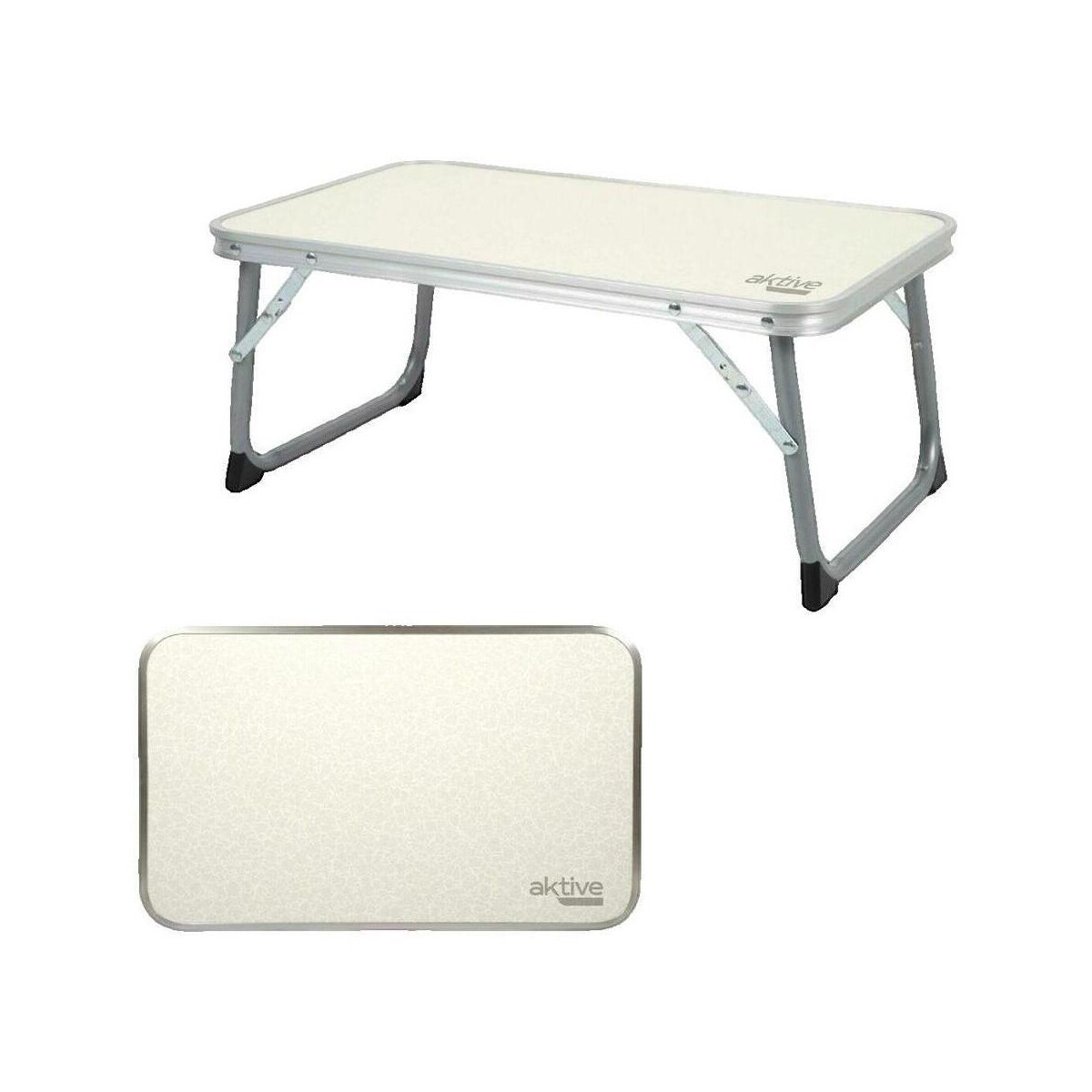Aktive Table d'appoint d'extérieur pliable beige Béžová