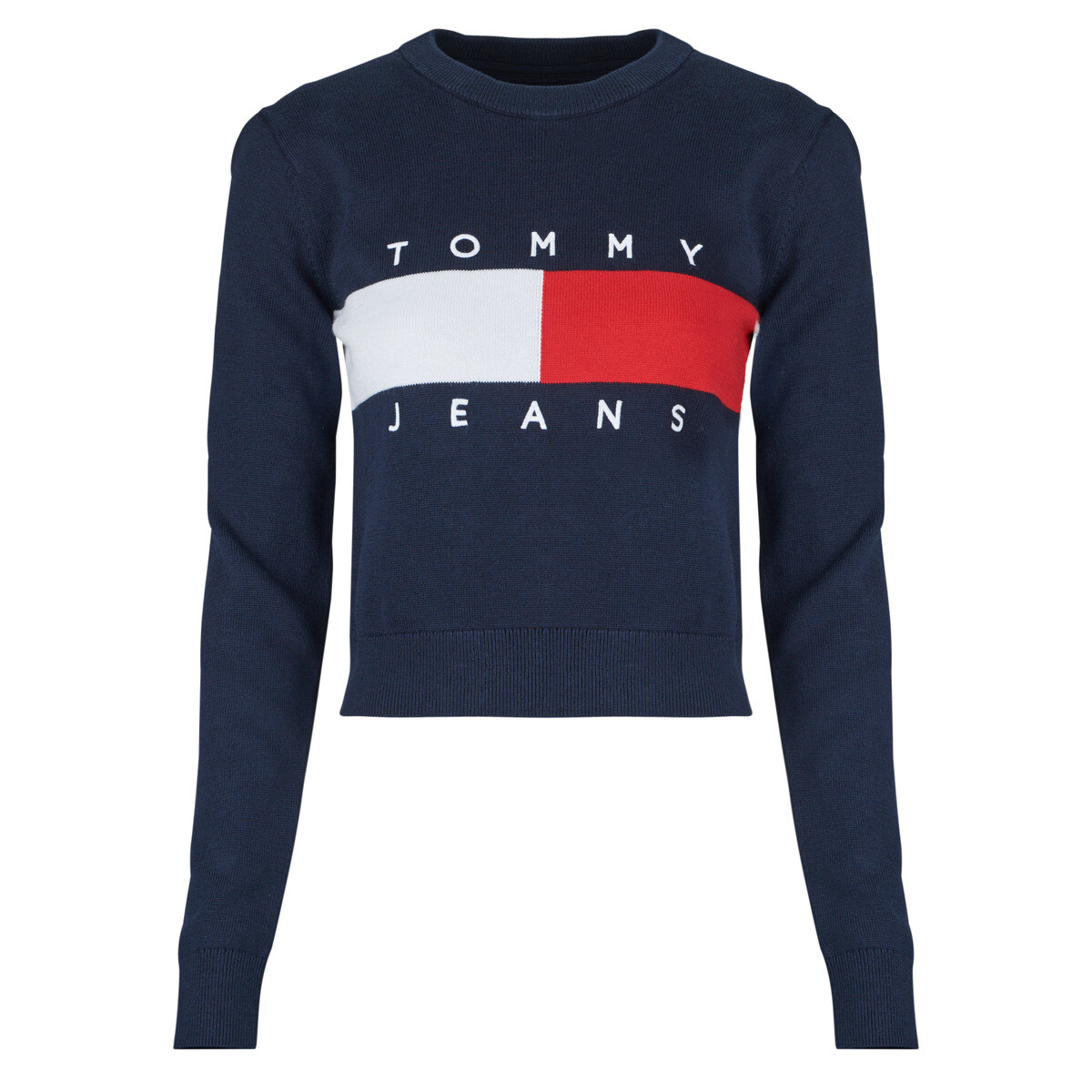 Tommy Jeans  TJW FLAG CREW NECK SwEATER  Tmavě modrá