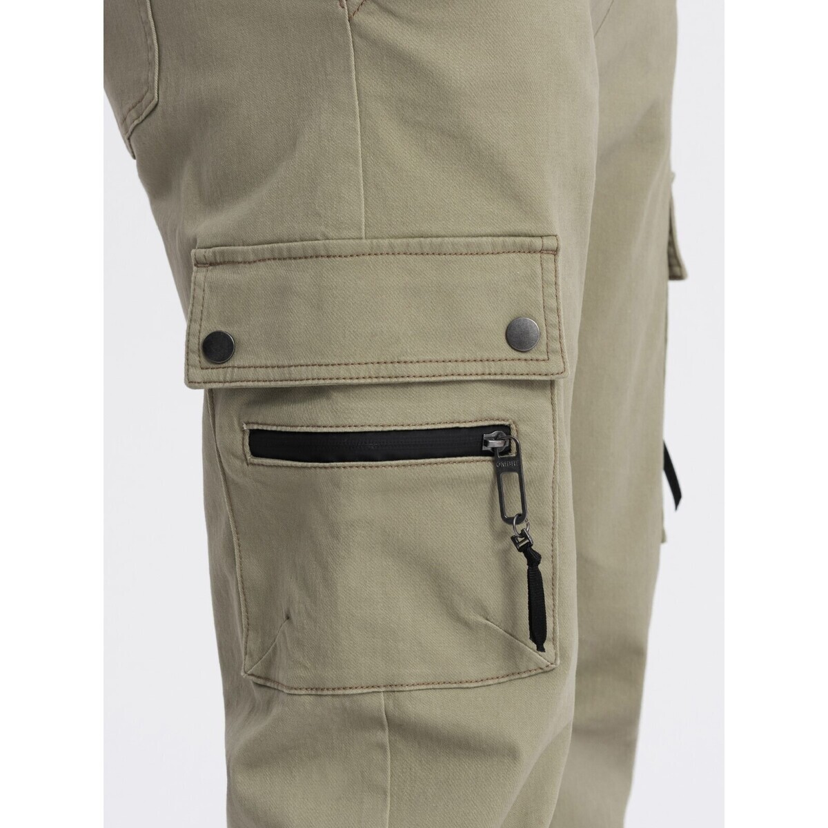 Ombre  Pánské kalhoty joggers Athanerios khaki  Zelená